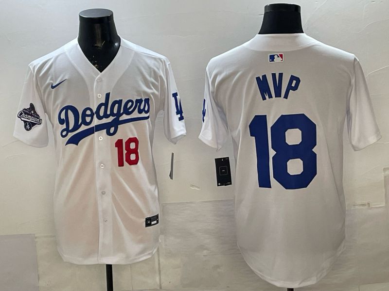 Men Los Angeles Dodgers #18 Mvp White Game 2026 Nike MLB Jersey style 04